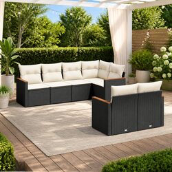 7 Piece Garden Sofa Set Outdoor Furniture Patio Conversation Set with Cushions