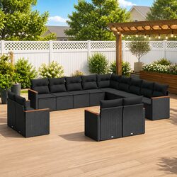 Garden Sofa Set 13 Piece Outdoor Furniture Patio Black Modular Seating Cushions