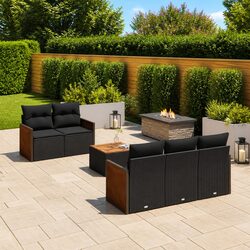 Garden Sofa Set 6 Piece Outdoor Furniture Patio Sectional with Cushions Storage