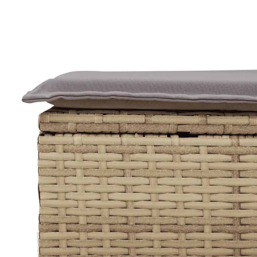 7 Piece Garden Sofa Set Outdoor Furniture Beige Poly Rattan Patio Lounge with