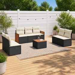 Garden Sofa Set 8 Piece Outdoor Furniture Modular Patio Lounger with Storage