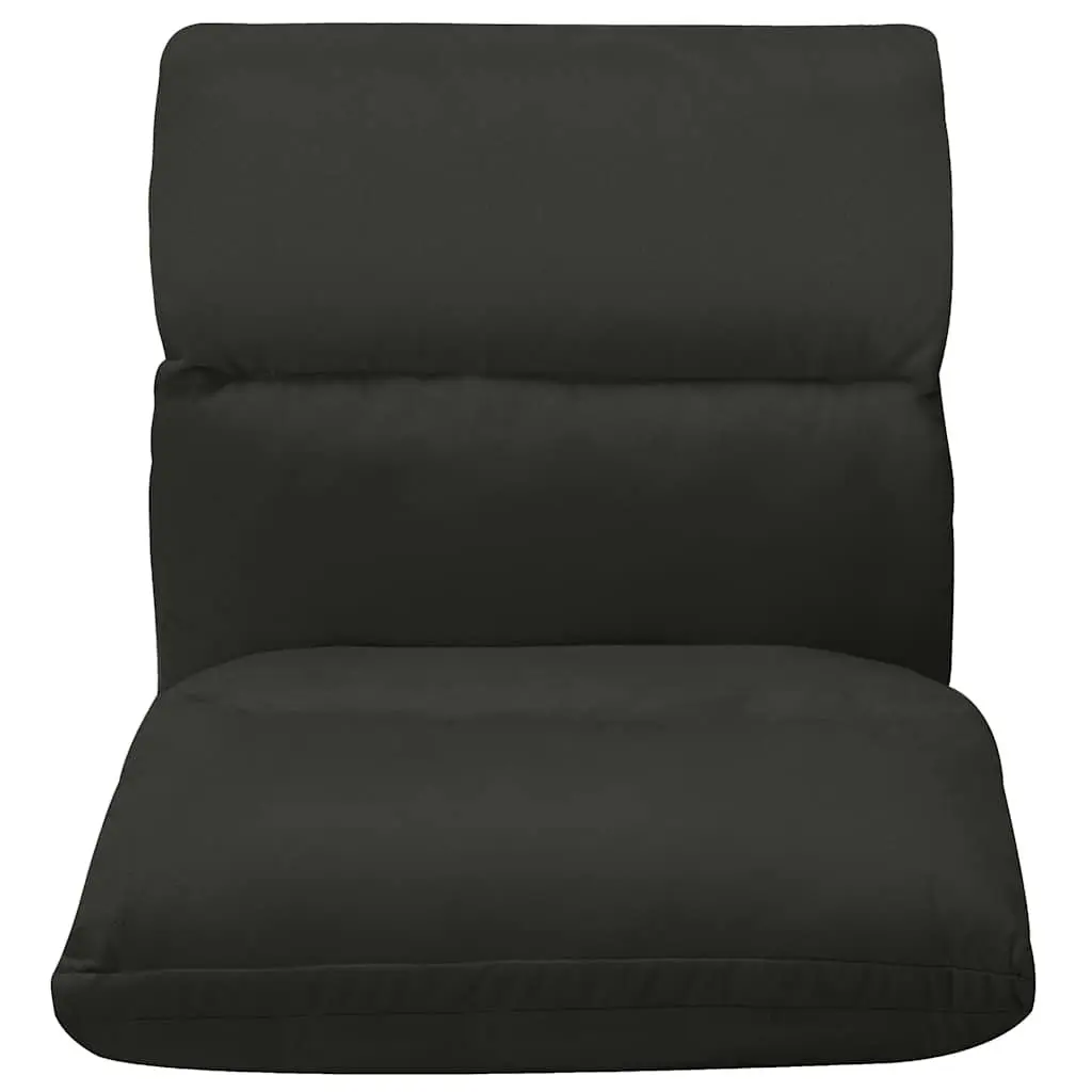 Folding Floor Chair Adjustable Recliner Microfibre Black