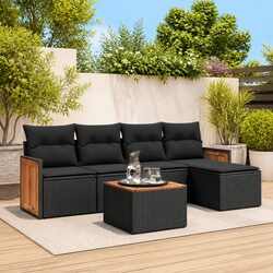 Garden Sofa Set 6 Piece Outdoor Furniture Patio Lounge with Cushions Storage