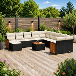 Garden Sofa Set 12 Piece Outdoor Furniture Patio Sectional with Cushions