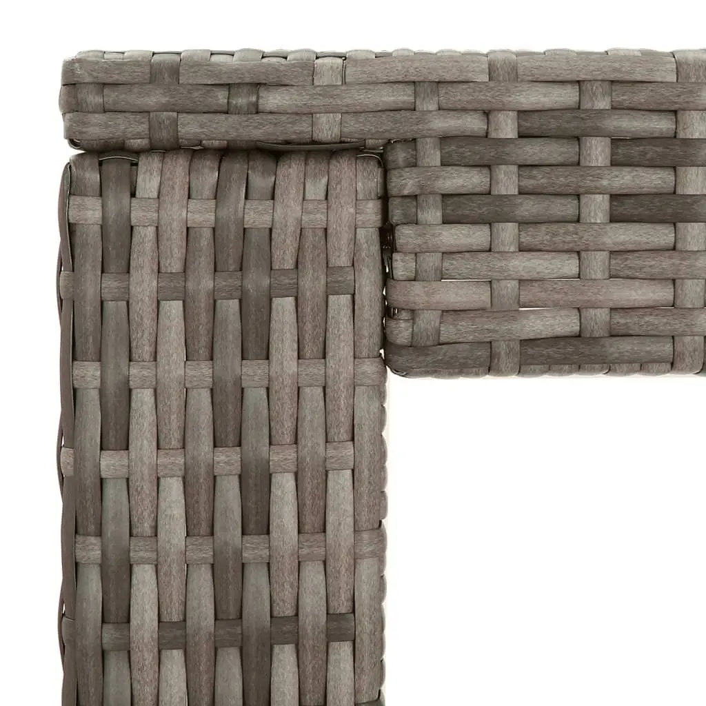 Garden Bar Set 3 Piece Outdoor Furniture Patio Grey Poly Rattan with Cushions