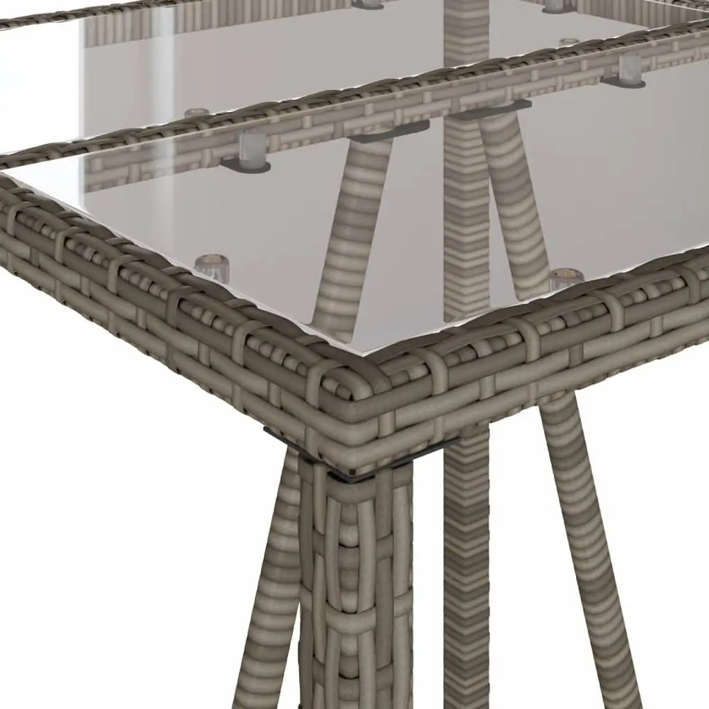 3 Piece Garden Bar Set Grey Outdoor Furniture Patio Dining Table Chairs Cushions