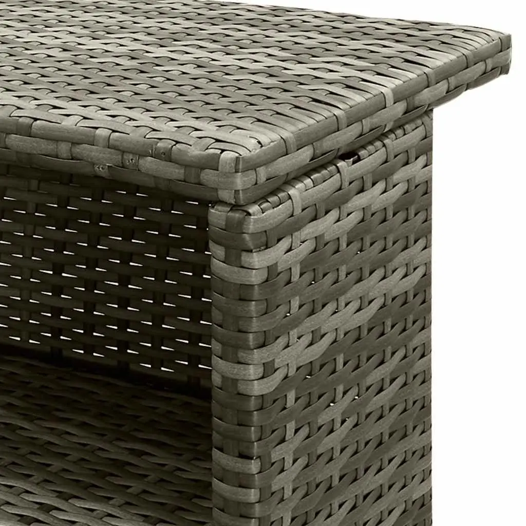 Garden Bar Set 3 Piece Outdoor Furniture with Cushions Grey PE Rattan
