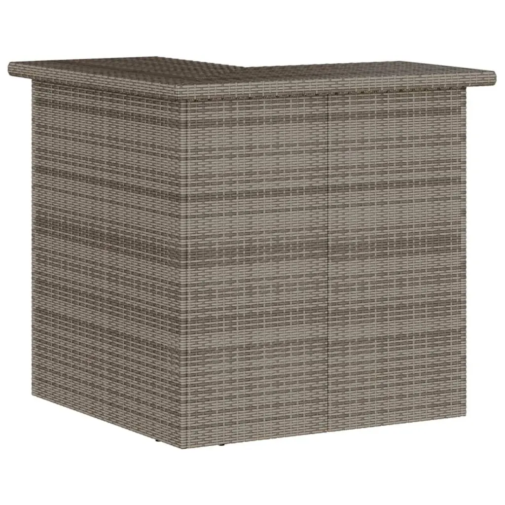 5 Piece Garden Bar Set Outdoor Patio Furniture Grey Rattan with Cushions