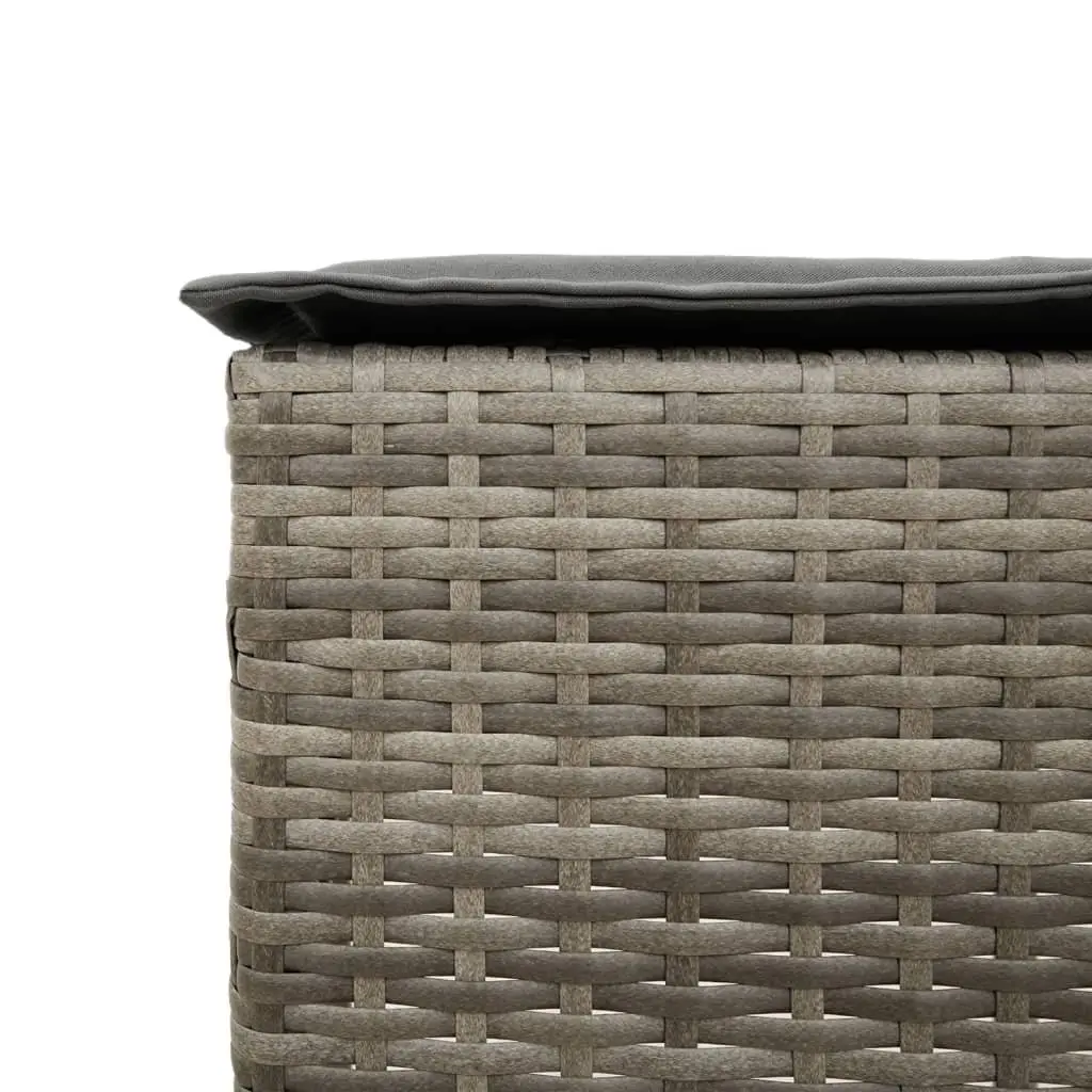 5 Piece Garden Bar Set Outdoor Patio Furniture Grey Rattan with Cushions