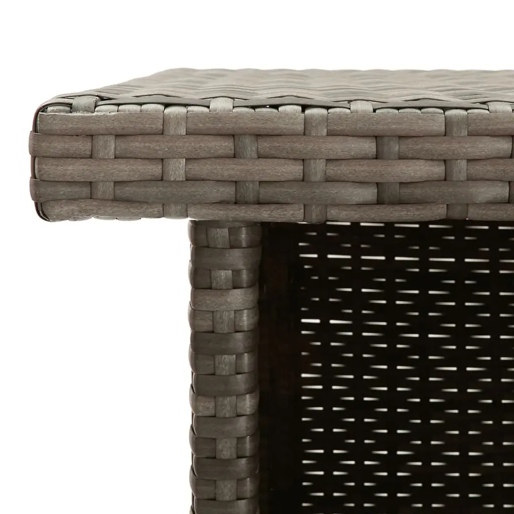 5 Piece Garden Bar Set Outdoor Patio Furniture Grey Rattan with Cushions