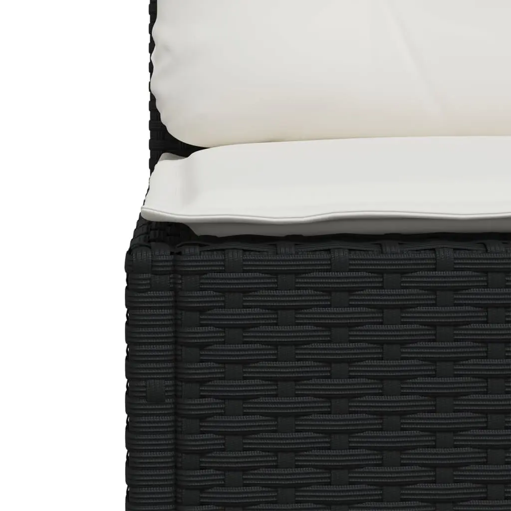 7 Piece Outdoor Garden Sofa Set Patio Furniture with Cushions Black Poly Rattan