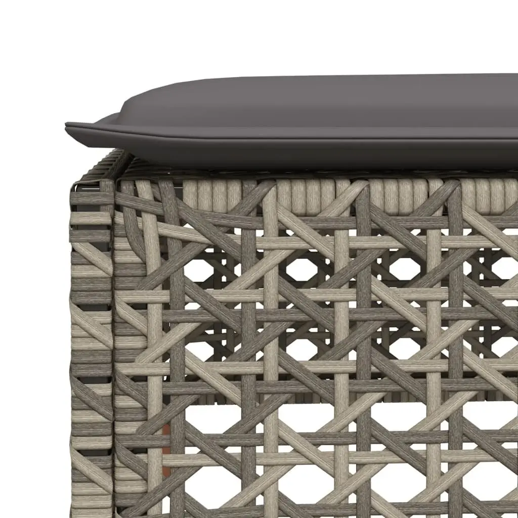 4 Piece Garden Sofa Set Outdoor Patio Furniture with Cushions Grey Rattan
