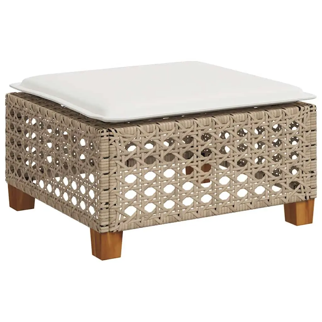 Outdoor Garden Sofa Set 4 Piece PE Rattan with Cushions Beige