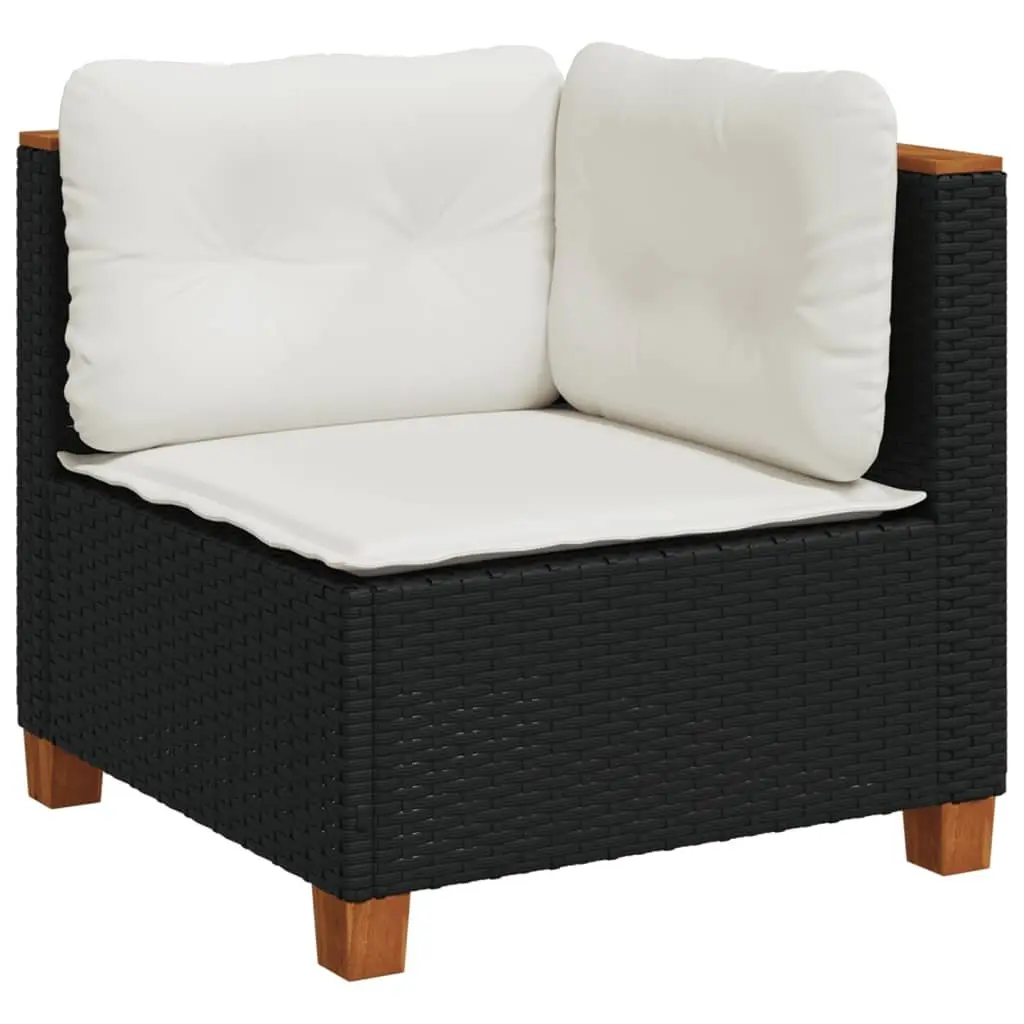7 Piece Garden Sofa Set Outdoor Patio Furniture Poly Rattan Black with Cushions