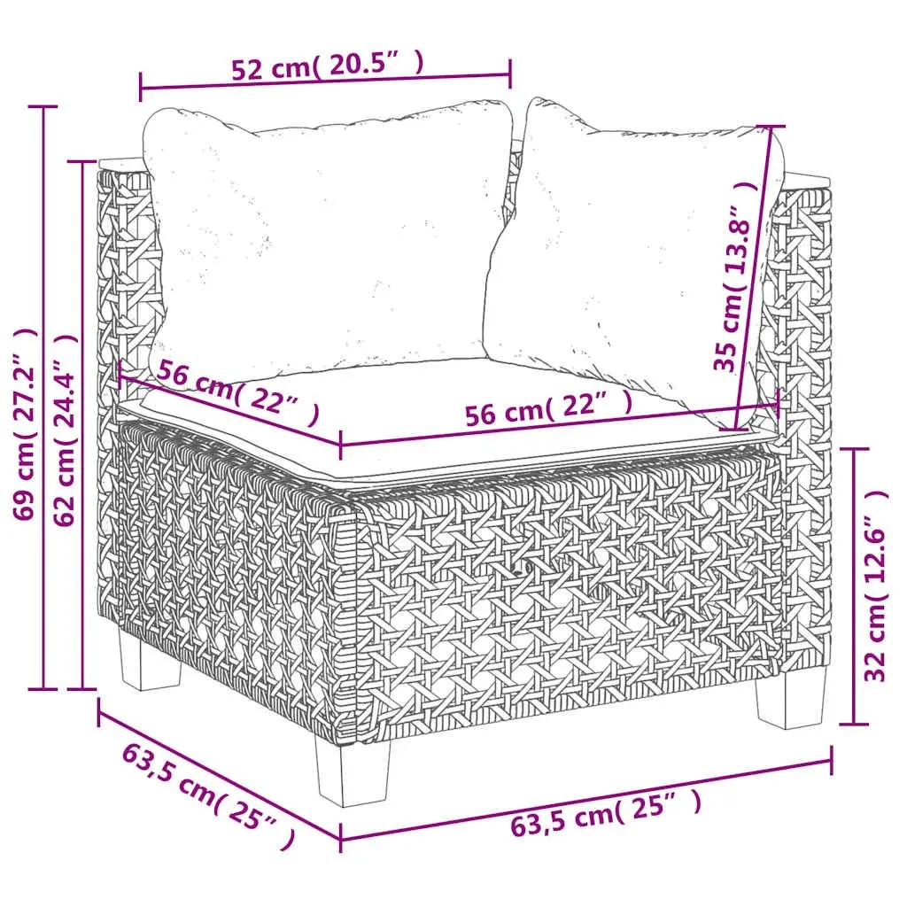 7 Piece Garden Sofa Set Outdoor Patio Furniture with Cushions Black