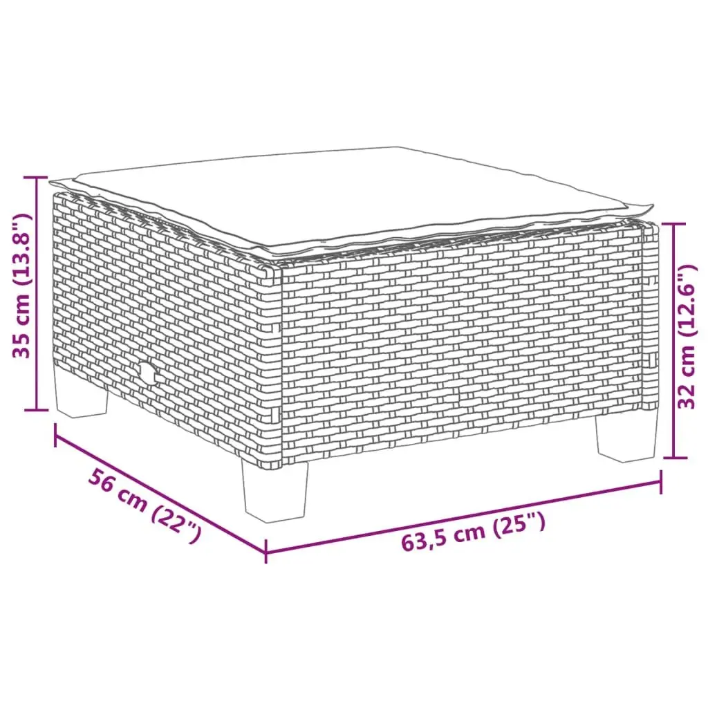 Garden Sofa Set 8 Pieces Black PE Rattan Outdoor Furniture with Cushions