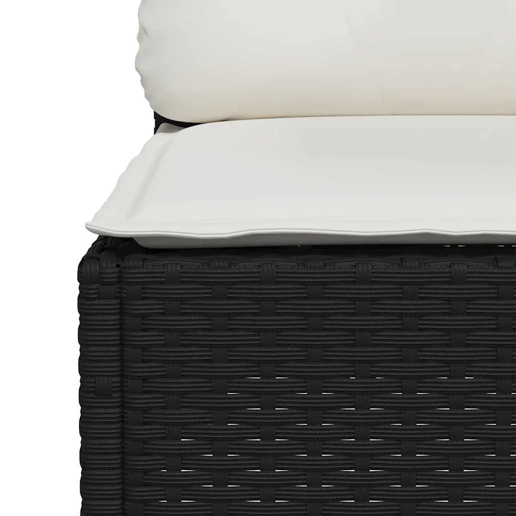 7 Piece Outdoor Garden Sofa Set with Cushions Black Rattan Patio Furniture