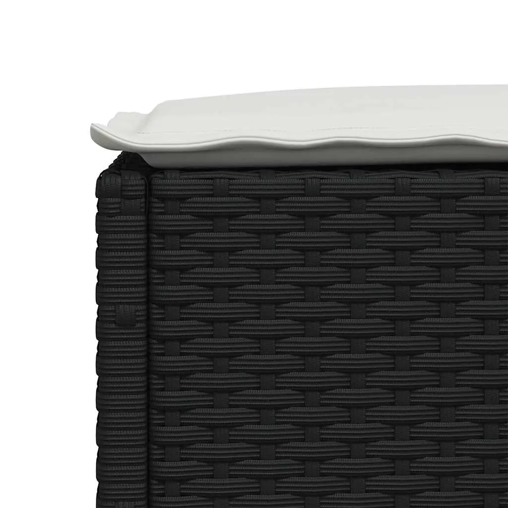 7 Piece Outdoor Garden Sofa Set with Cushions Black Rattan Patio Furniture
