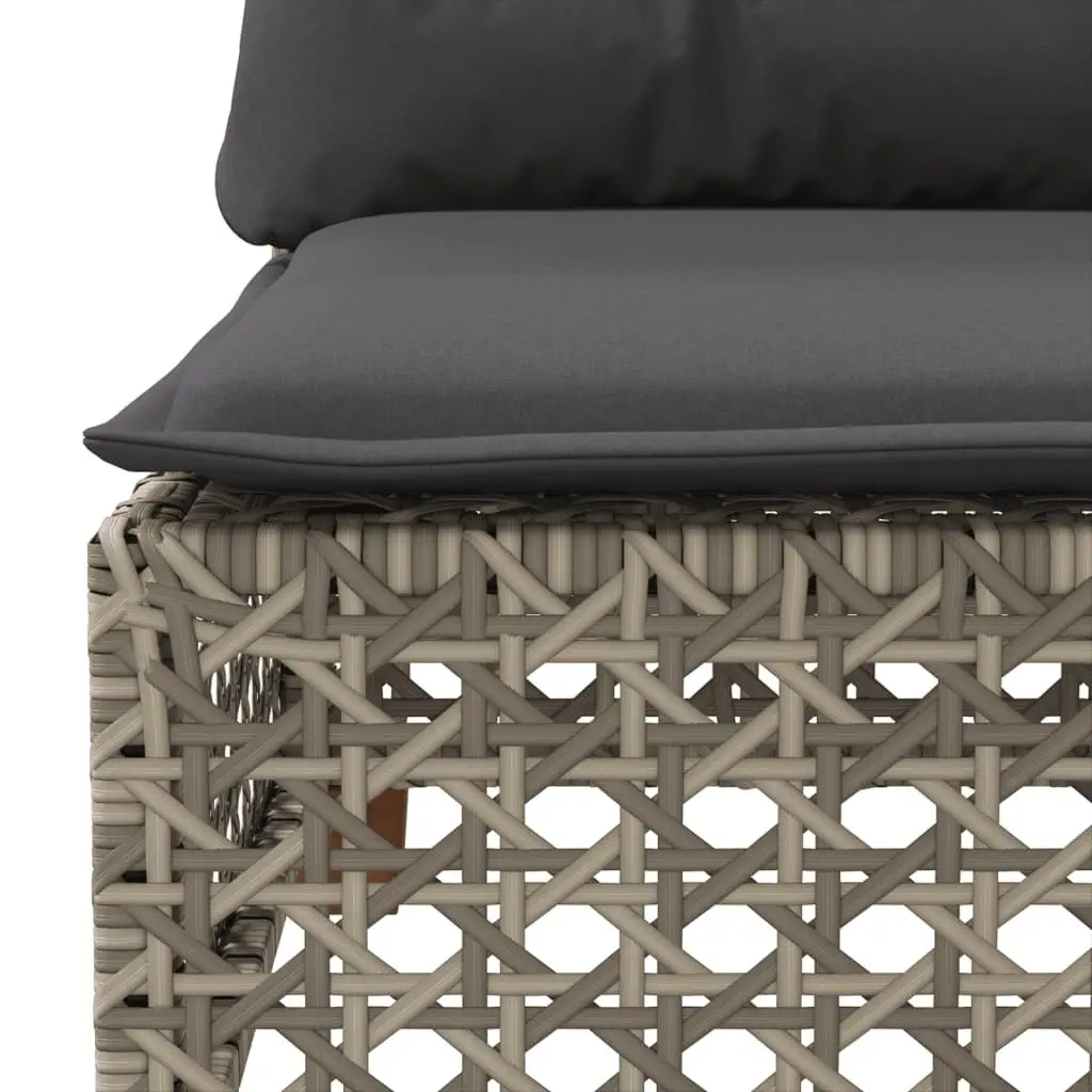 7 Piece Garden Sofa Set with Cushions Grey Poly Rattan Outdoor Patio Furniture