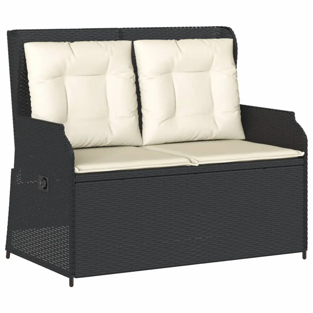 3 Piece Garden Lounge Set Black Outdoor Furniture with Cushions Patio Seating