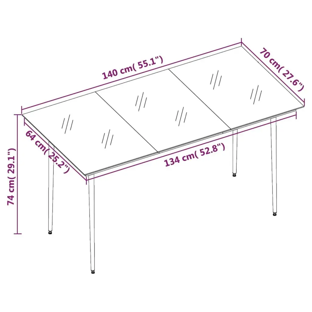 5 Piece Outdoor Garden Dining Set Adjustable Backrest Black Poly Rattan Glass Top
