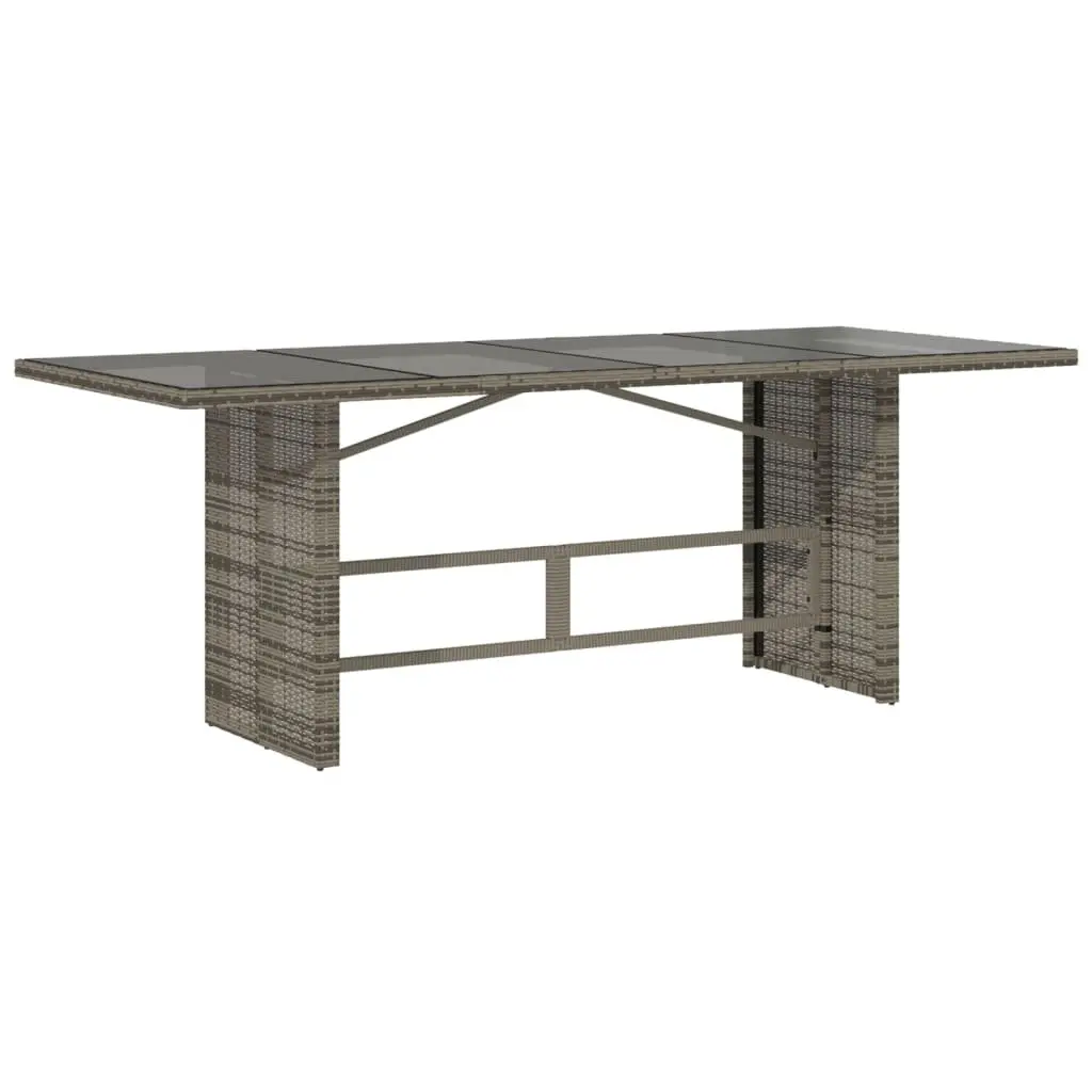 7 Piece Garden Dining Set Outdoor Furniture Grey Poly Rattan Chairs Table