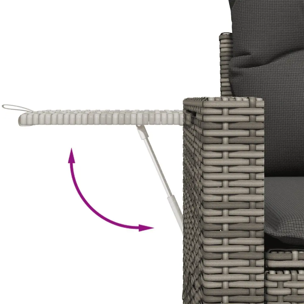 5 Piece Garden Sofa Set with Cushions Grey Outdoor Furniture Patio Rattan