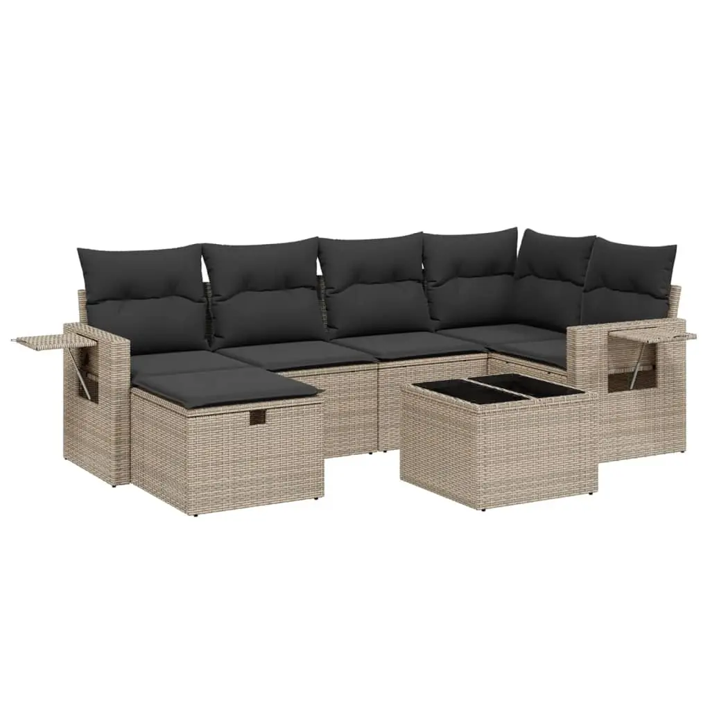 7 Piece Garden Sofa Set Outdoor Furniture Patio Seating with Cushions Grey