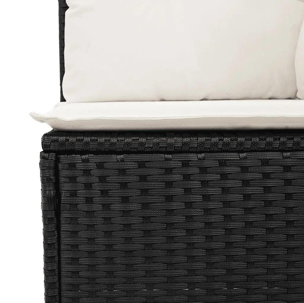 4 Piece Outdoor Garden Sofa Set Patio Furniture with Cushions Black Rattan