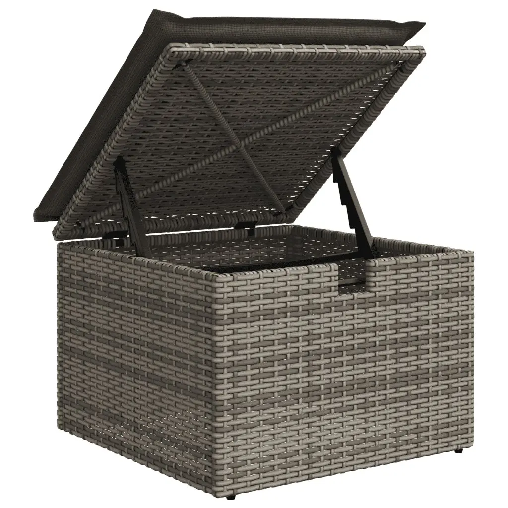 7 Piece Garden Sofa Set Outdoor Patio Furniture Grey Poly Rattan Modular with