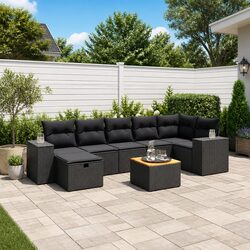 8 Piece Garden Sofa Set Outdoor Patio Furniture Modular Lounge with Cushions