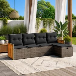 Garden Sofa Set 5 Piece Outdoor Furniture Patio Lounge with Cushions Grey