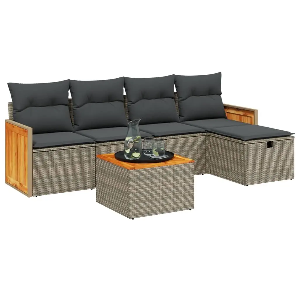 6 Piece Garden Sofa Set Outdoor Furniture Patio Lounge Sectional with Cushions