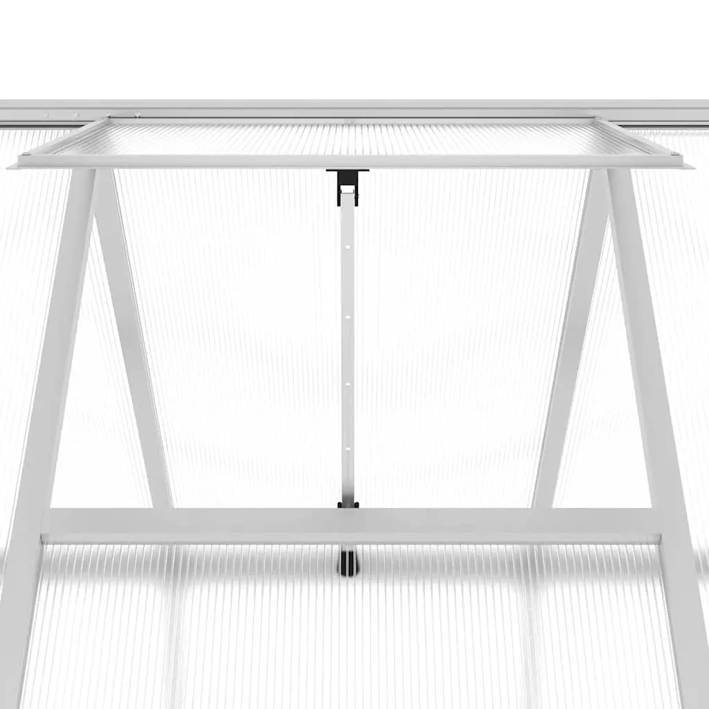 Greenhouse with Base Frame Silver 224x169x202cm Walk-in Garden Polycarbonate