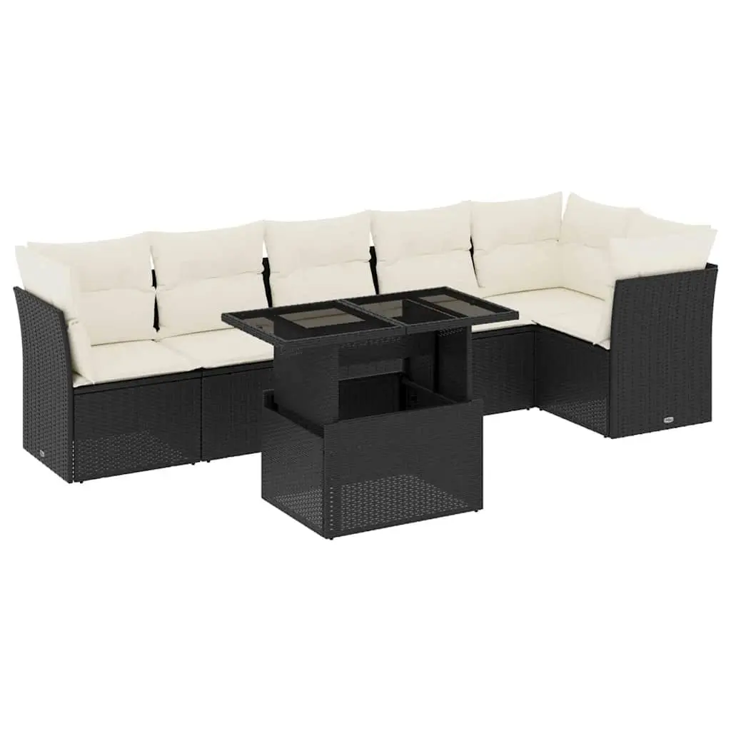 7 Piece Garden Sofa Set with Adjustable Dining Table Outdoor Patio Furniture