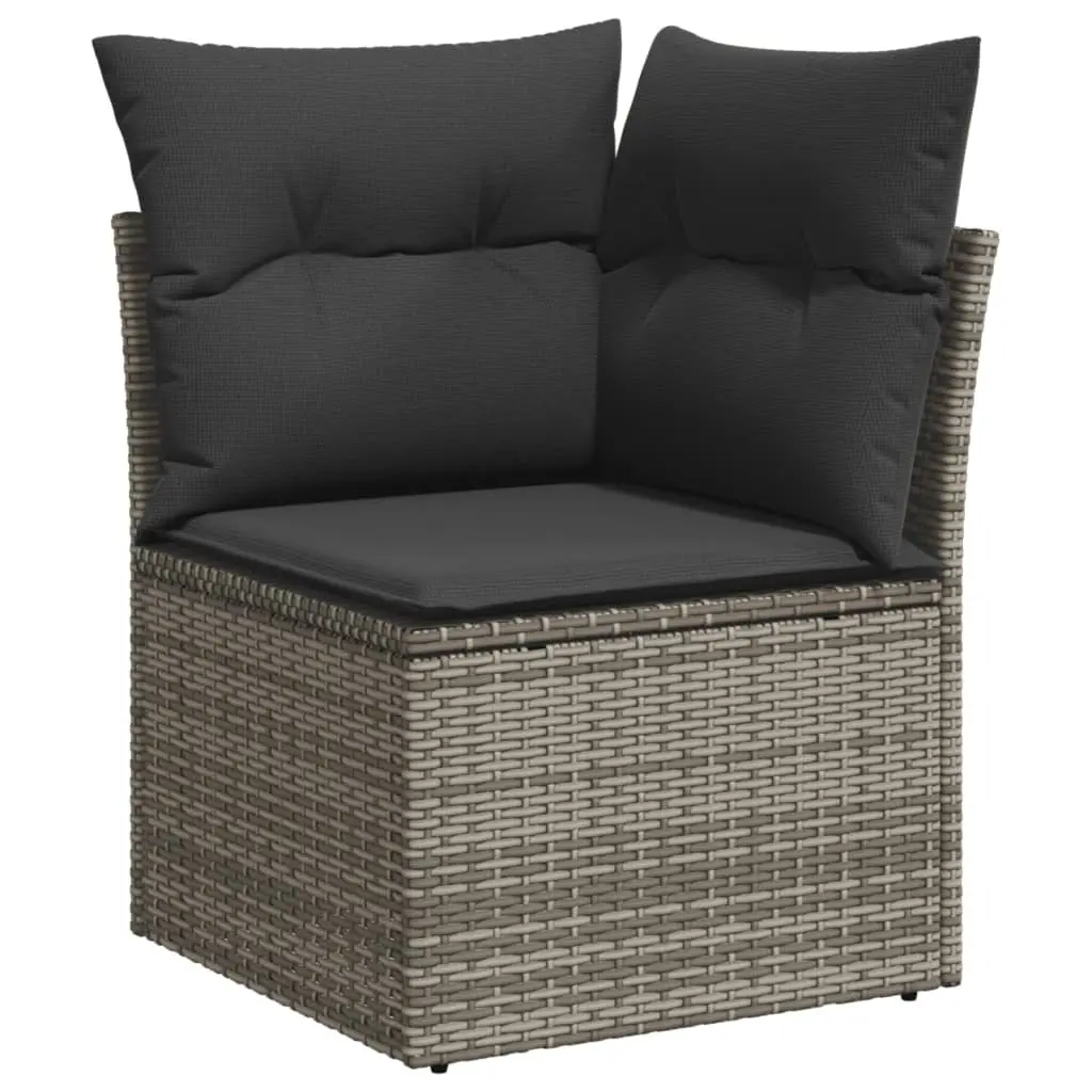 6 Piece Garden Sofa Set Outdoor Patio Furniture Cushions Grey Poly Rattan
