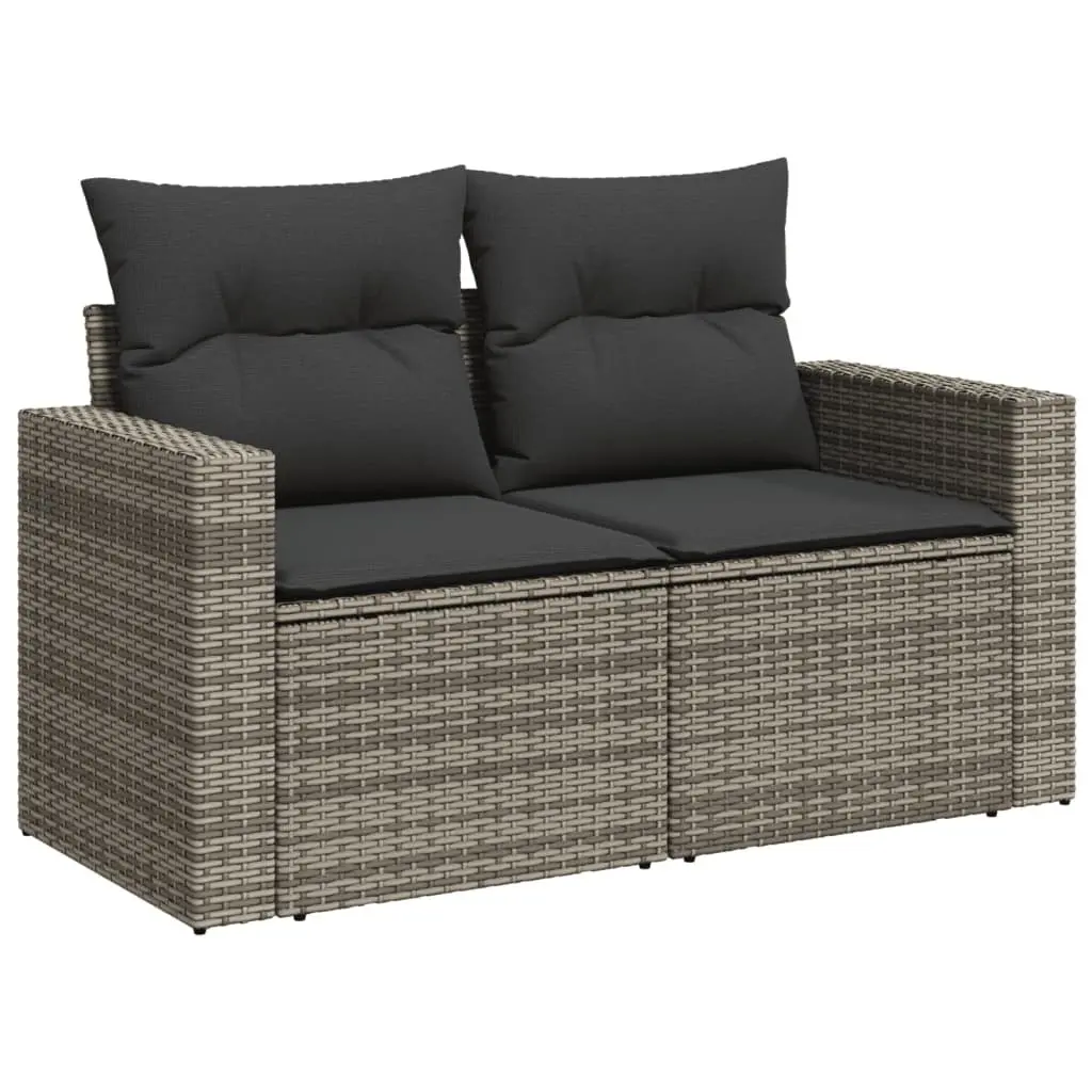 6 Piece Garden Sofa Set Outdoor Patio Furniture Cushions Grey Poly Rattan