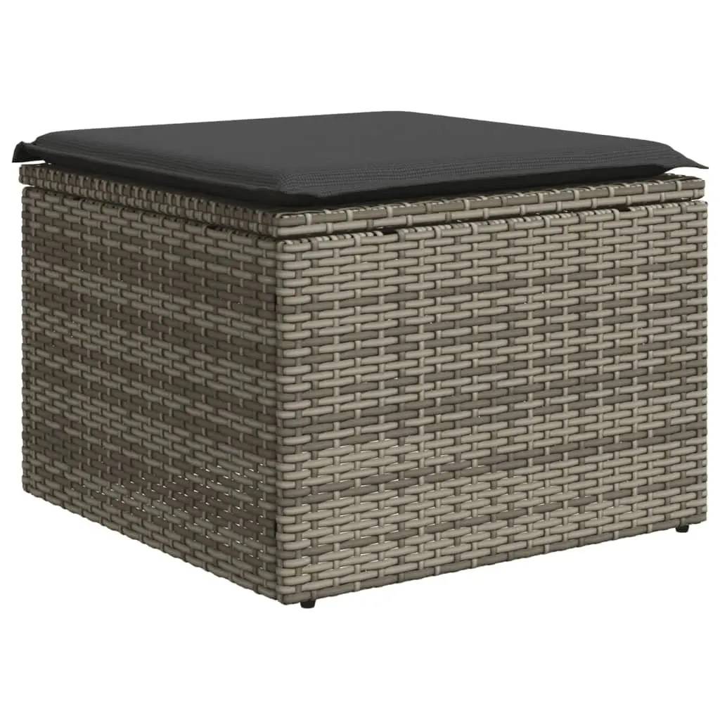 7 Piece Garden Sofa Set Grey Poly Rattan Outdoor Furniture Patio Lounge with