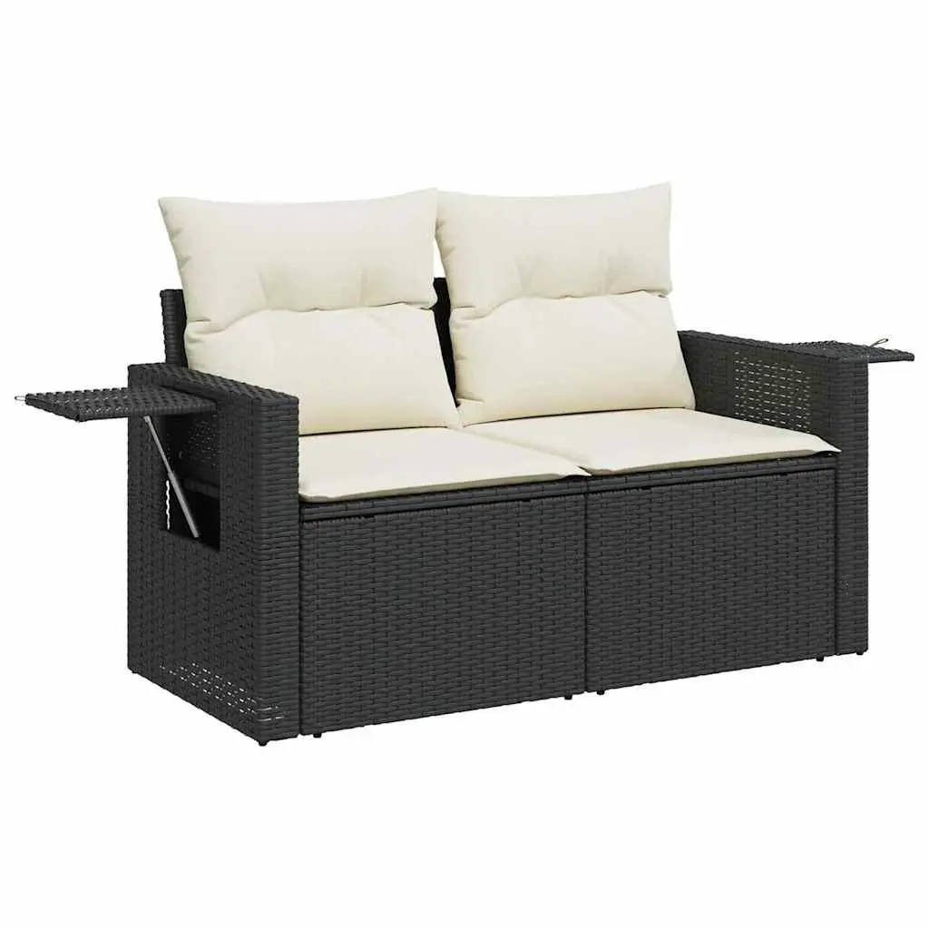 7 Piece Garden Sofa Set with Adjustable Dining Table Outdoor Furniture Black