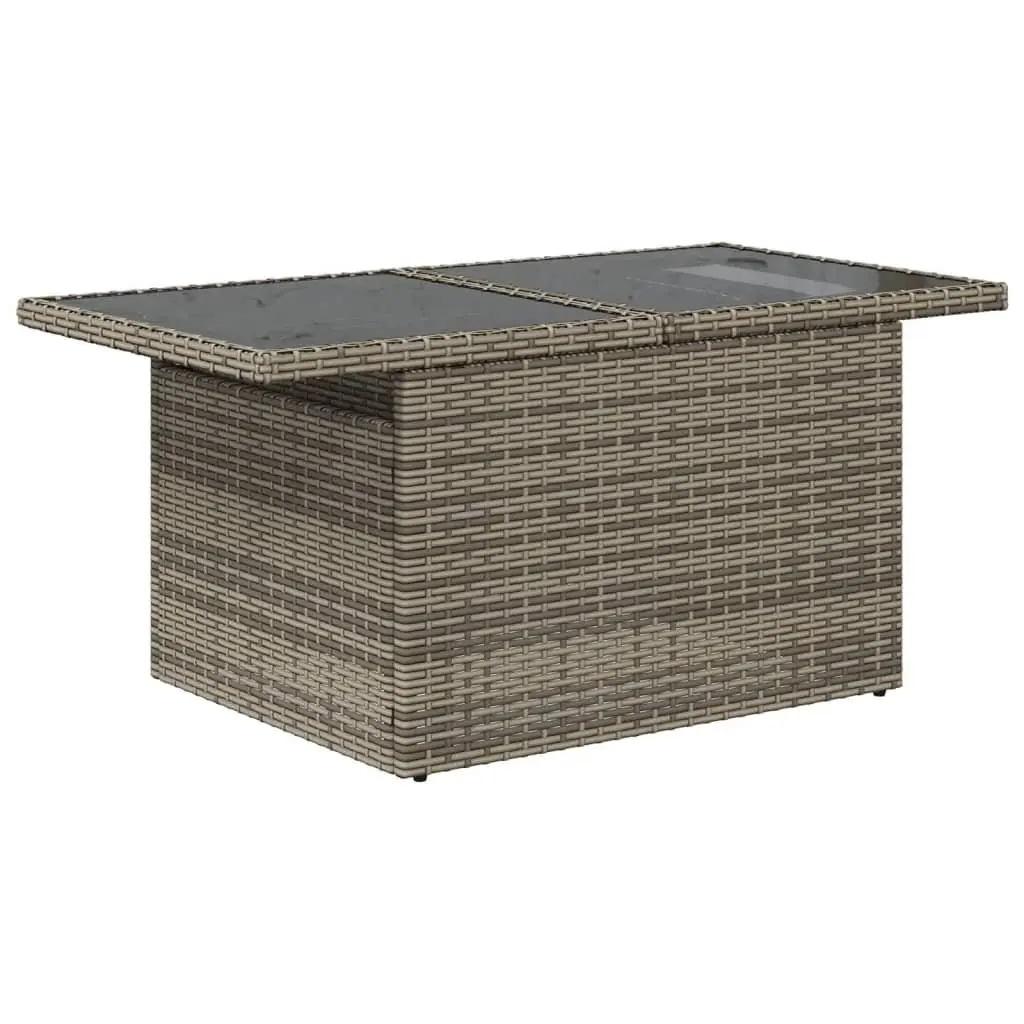 6 Piece Outdoor Garden Sofa Set with Cushions Grey Poly Rattan Patio Furniture