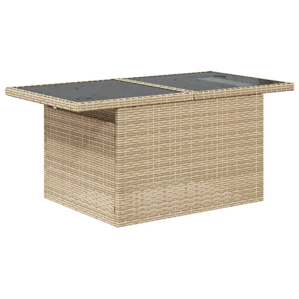 6 Piece Outdoor Garden Sofa Set Beige Poly Rattan Patio Furniture with Cushions