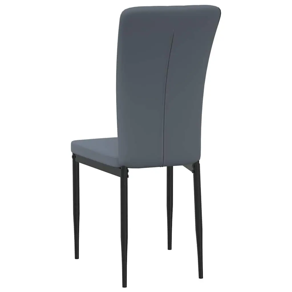 Dining Chairs Velvet Padded Backrest Iron Frame Set of 4 Grey
