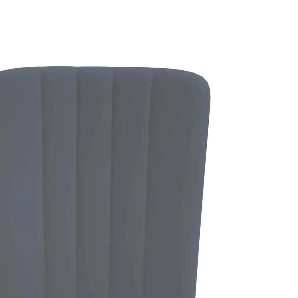 Dining Chairs Velvet Padded Backrest Iron Frame Set of 4 Grey