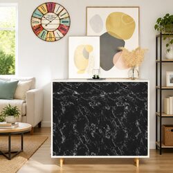 Self-Adhesive Furniture Film Black Stone 500x90 cm PVC Window Door Decor