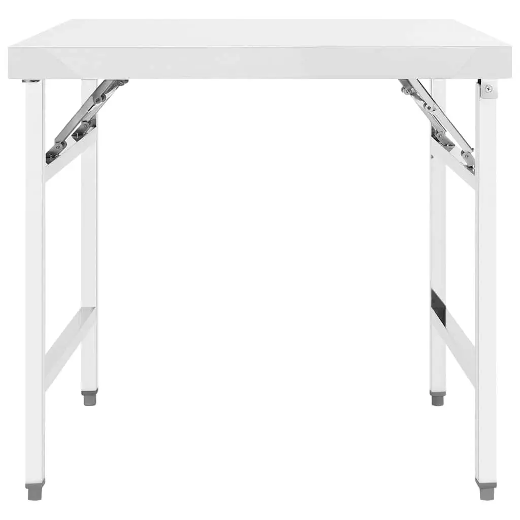 Folding Work Table Stainless Steel Food Prep Commercial Kitchen 85 x 60 x 80 cm