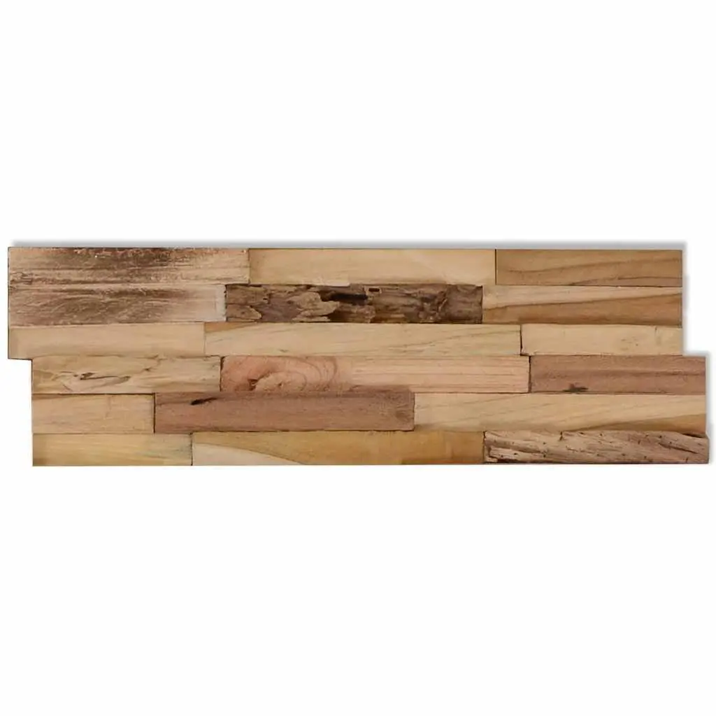 Wall Cladding Panels Teak Wood Rustic 10 Piece 1.03 m² Decorative Wall Covering
