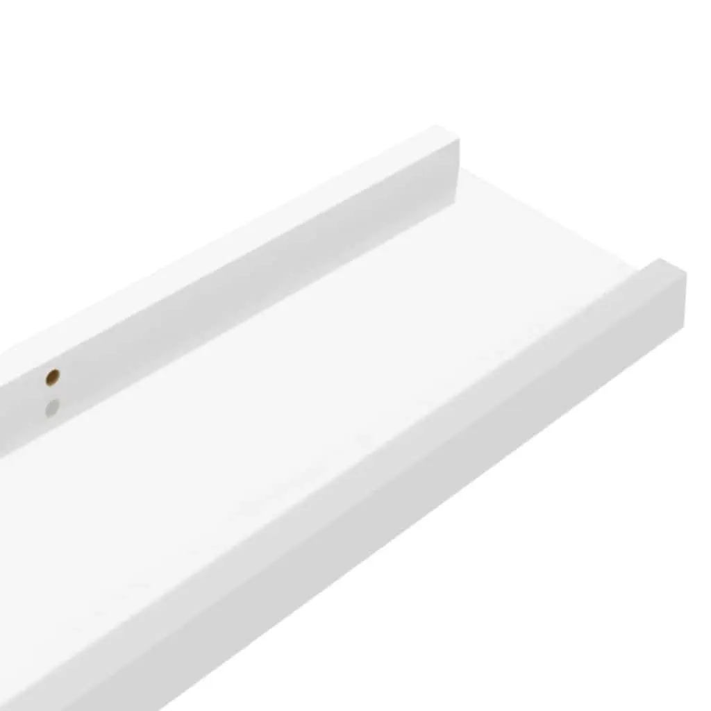 Wall Shelves Floating Storage Display 60x9x3 cm High Gloss White 2 Piece