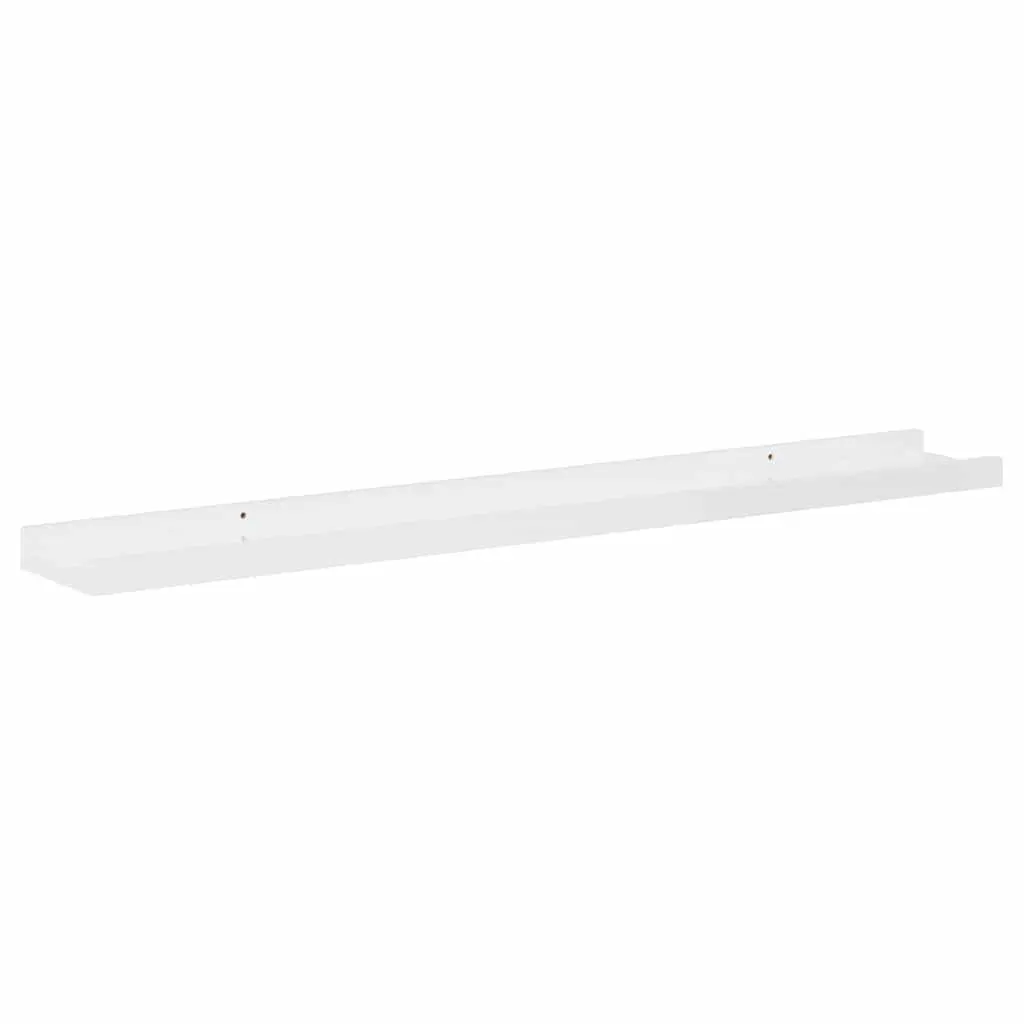 Wall Shelves Floating Storage Display Unit 80 x 9 x 3 cm High Gloss White 2 Piece