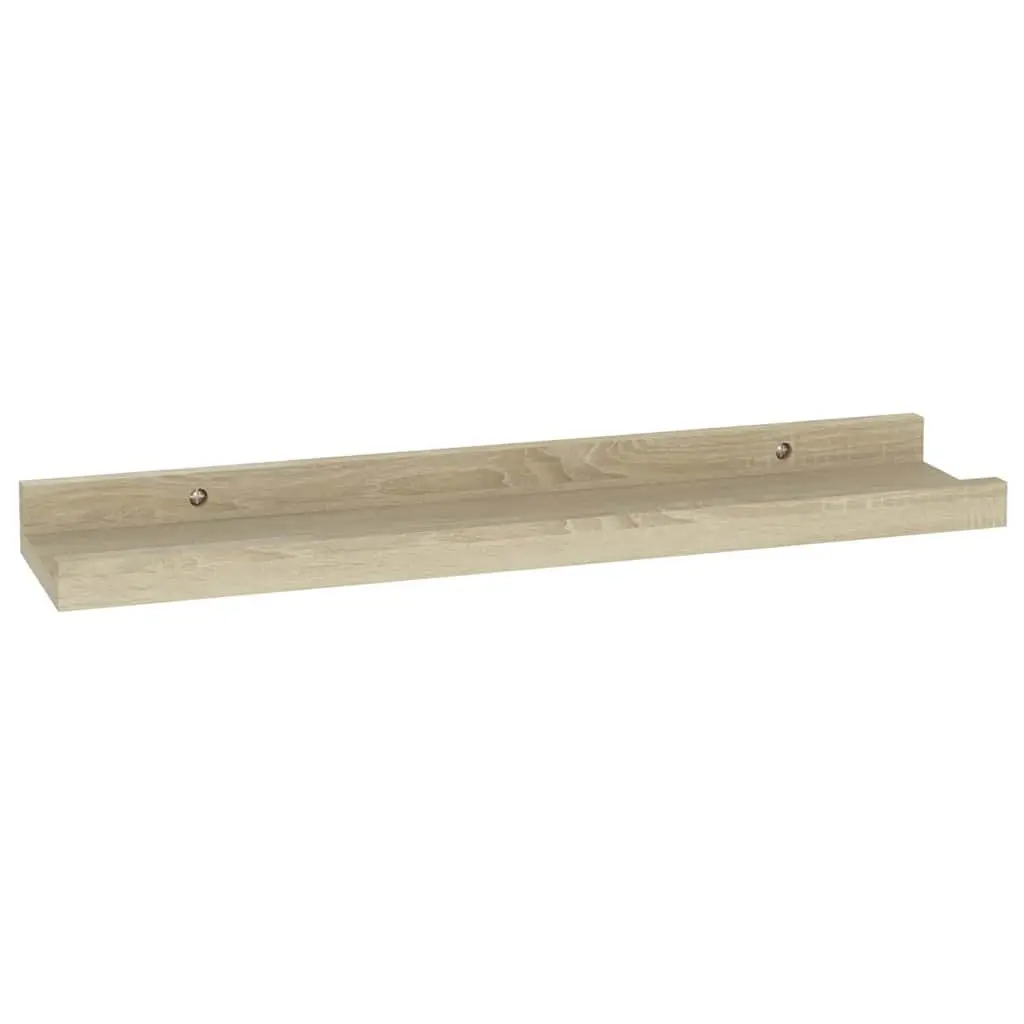 Wall Shelves Set of 2 Floating Storage Shelving Sonoma Oak MDF 40x9x3cm