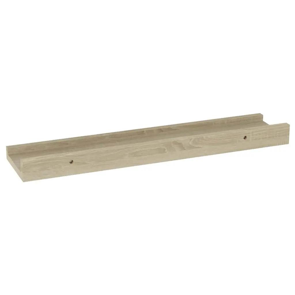 Wall Shelves Set of 2 Floating Storage Shelving Sonoma Oak MDF 40x9x3cm